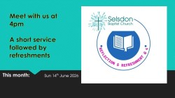 Reflection & Refreshments @ 4pm